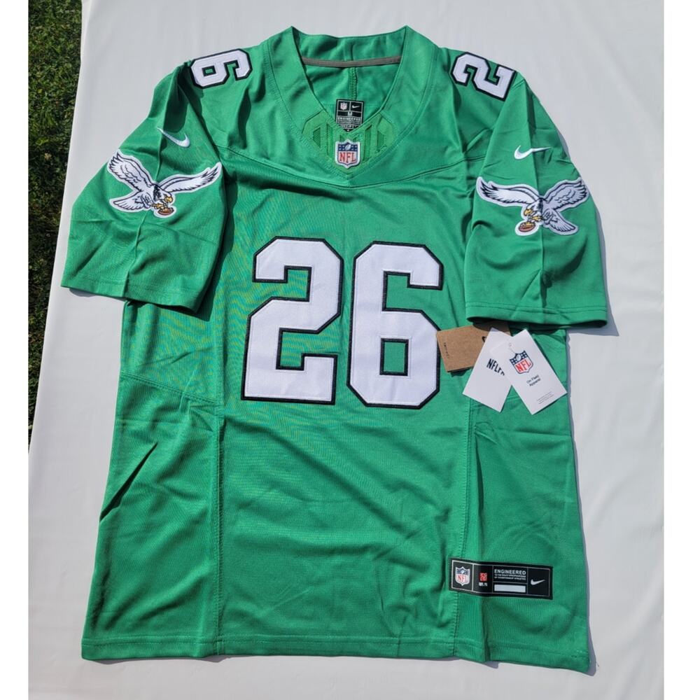 Philadelphia Eagles Saquon Barkley Kelly Green Official Nike Jersey Size M New